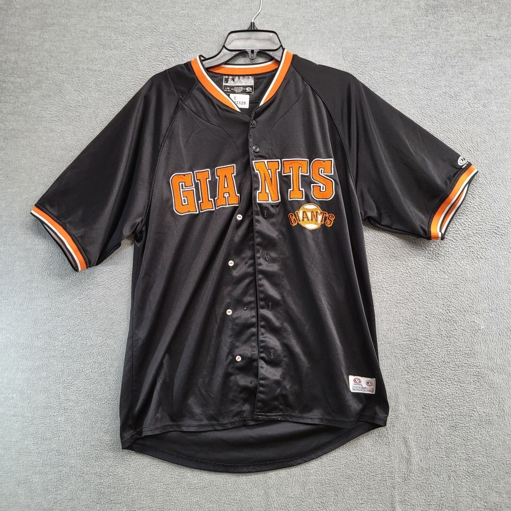 San Francisco Giants Men T-Shirt Large Black Jersey True Fan Logo  READ